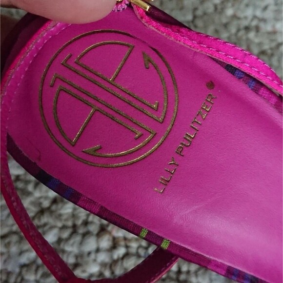 Lilly Pulitzer Elegant Pink satin Strappy Sandals size 6.5 - Picture 9 of 11